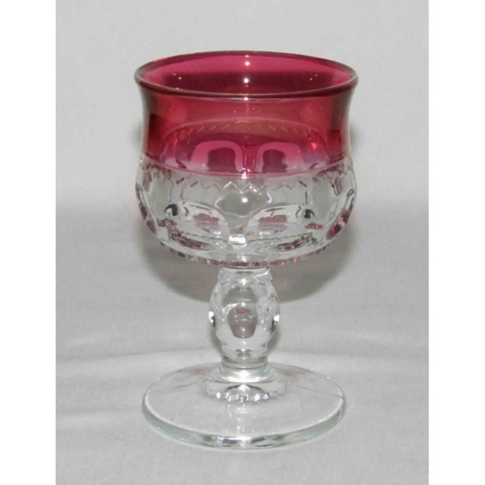 Indiana Glass KINGS CROWN Ruby Stained Cocktail Goblet